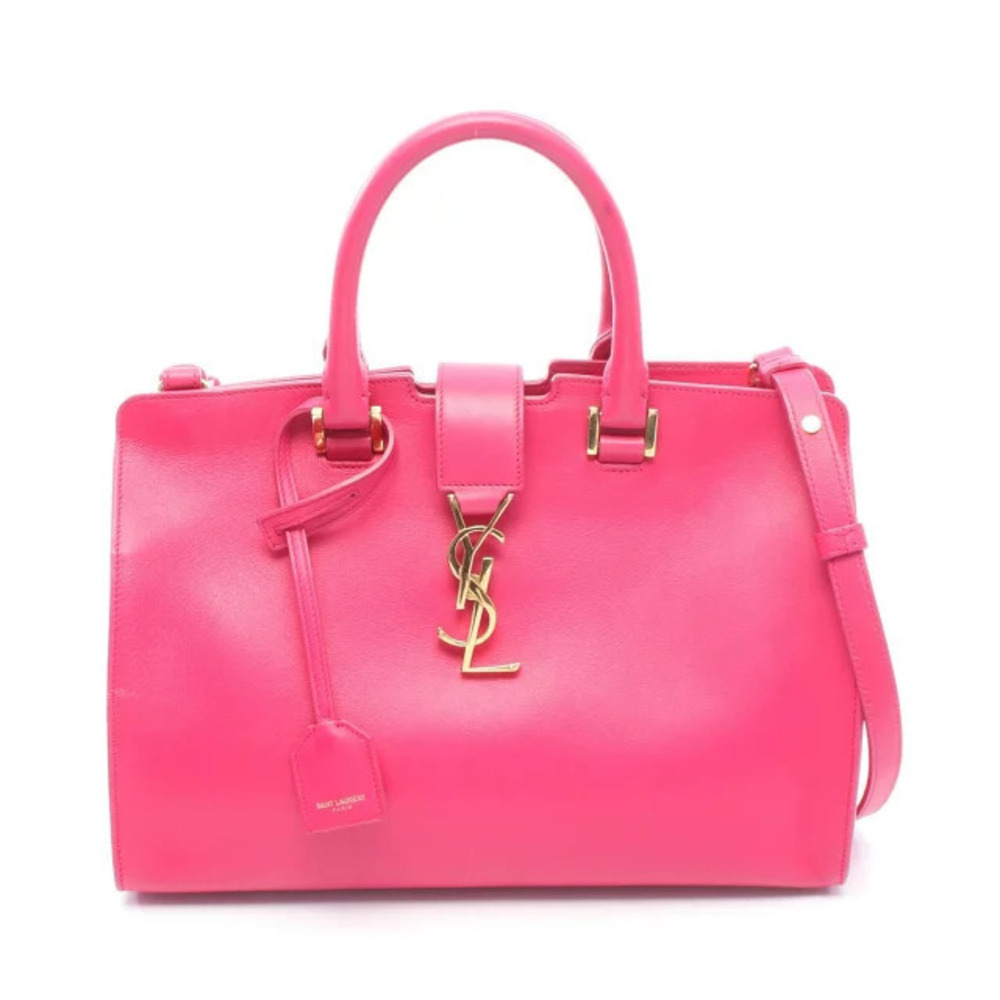 Saint Laurent Yves Baby Cabas YSL Handbag Leather Pink